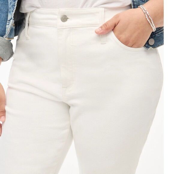 J. Crew Factory BX451 Curvy essential straight white jean stretch size 35Tall - Picture 4 of 13